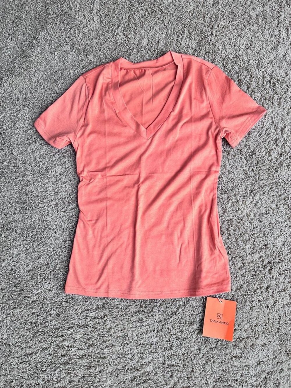 Tankaneo V Neck Short Sleeve Everyday Top